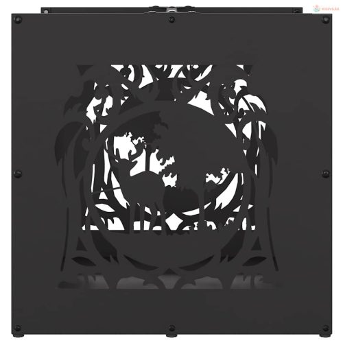 Fekete hidegen hengerelt acél tűzifatároló 40x40x40 cm