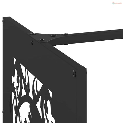 Fekete hidegen hengerelt acél tűzifatároló 40x40x40 cm