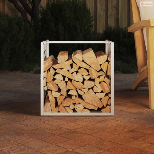 Fehér hidegen hengerelt acél tűzifatároló 40x40x40 cm