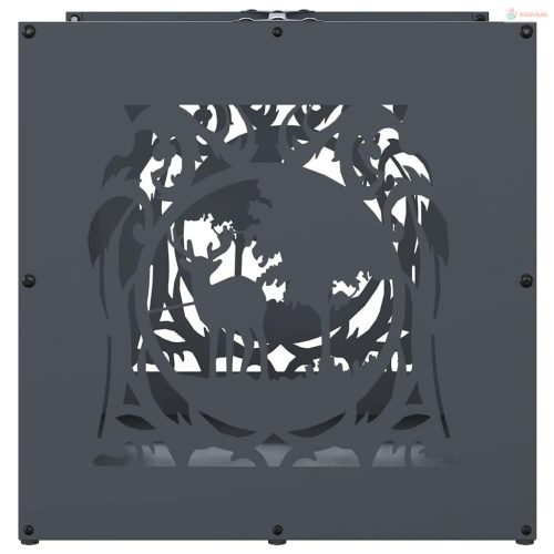 Antracitszürke hidegen hengerelt acél tűzifatároló 40x40x40 cm