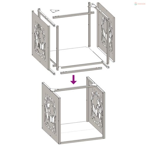 Antracitszürke hidegen hengerelt acél tűzifatároló 40x40x40 cm