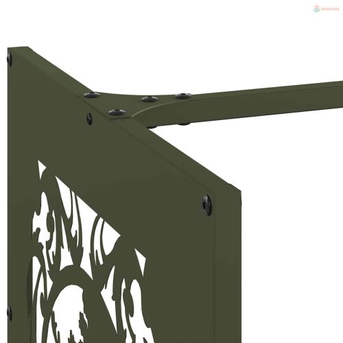 Olívazöld hidegen hengerelt acél tűzifatároló 40x40x40 cm