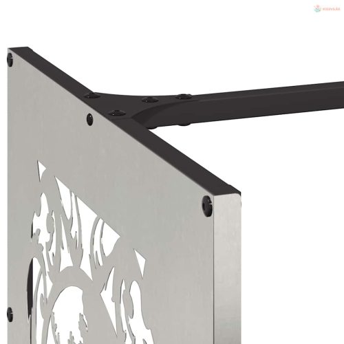 Rozsdamentes acél tűzifatároló 40x40x40 cm