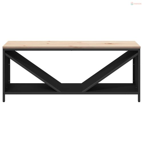 Fekete tűzifa állvány fa tetővel 100,5x35,5x40 cm