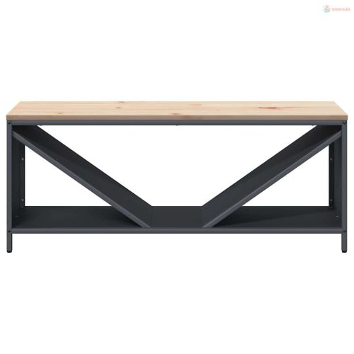 Antracitszürke tűzifa állvány fa tetővel 100,5x35,5x40 cm