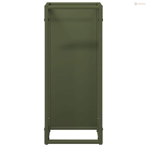 Olívazöld hidegen hengerelt acél tűzifatároló 25x25x60 cm