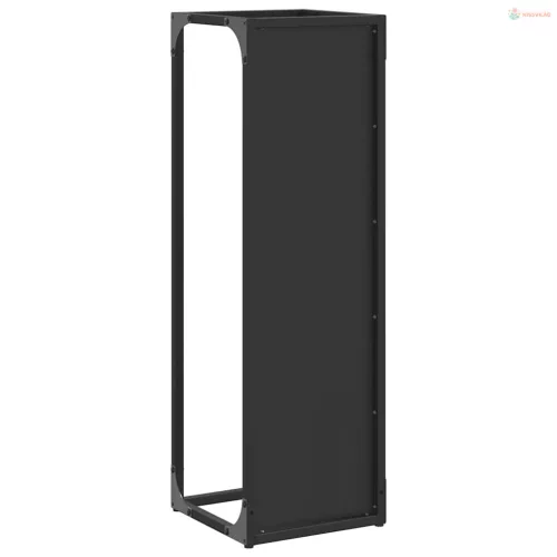 Fekete hidegen hengerelt acél tűzifatároló 25x25x80 cm