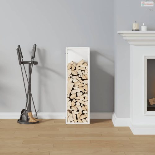 Fehér hidegen hengerelt acél tűzifatároló 25x25x80 cm