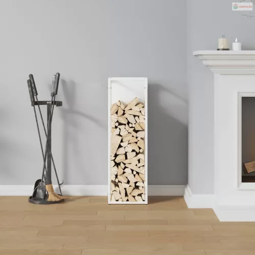 Fehér hidegen hengerelt acél tűzifatároló 25x25x80 cm