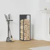 Antracitszürke hidegen hengerelt acél tűzifatároló 25x25x80 cm