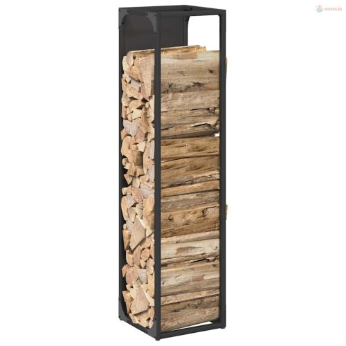 Fekete hidegen hengerelt acél tűzifatároló 25x25x100 cm