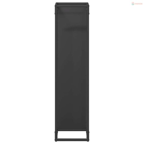 Fekete hidegen hengerelt acél tűzifatároló 25x25x100 cm