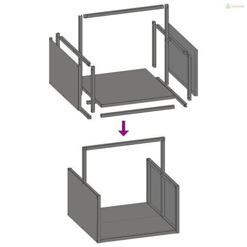 Fehér hidegen hengerelt acél tűzifatároló 40x40x40 cm