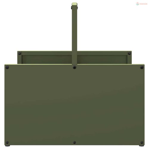 Olívazöld hidegen hengerelt acél tűzifatároló 40x40x40 cm