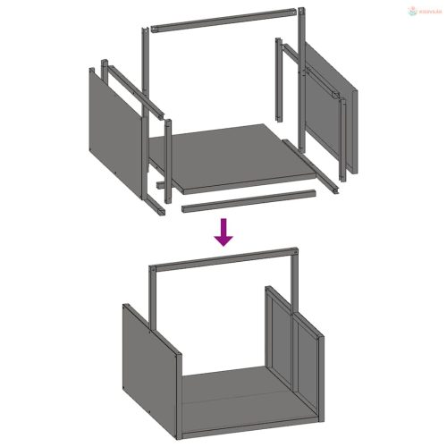 Olívazöld hidegen hengerelt acél tűzifatároló 40x40x40 cm