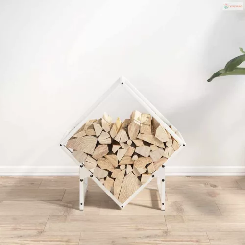 Fehér hidegen hengerelt acél tűzifatároló 50x25x50 cm