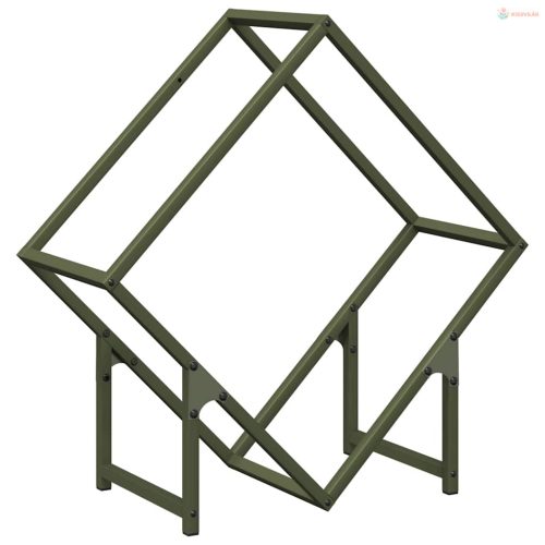 Olívazöld hidegen hengerelt acél tűzifatároló 60x25x60 cm