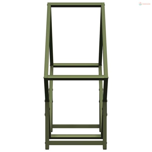 Olívazöld hidegen hengerelt acél tűzifatároló 60x25x60 cm