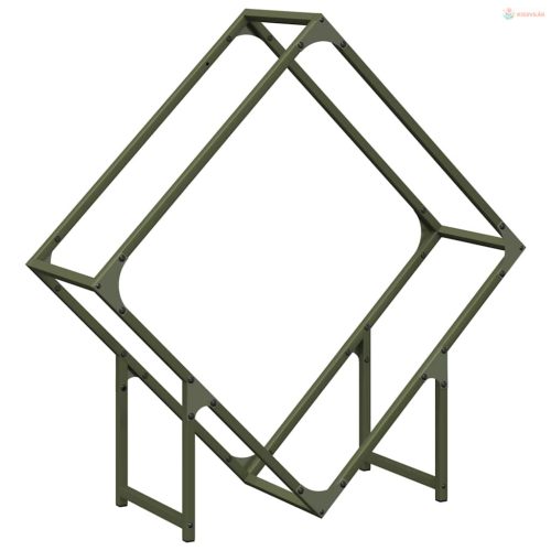 Olívazöld hidegen hengerelt acél tűzifatároló 80x25x80 cm