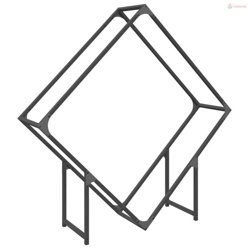 Fekete hidegen hengerelt acél tűzifatároló 100x25x100 cm