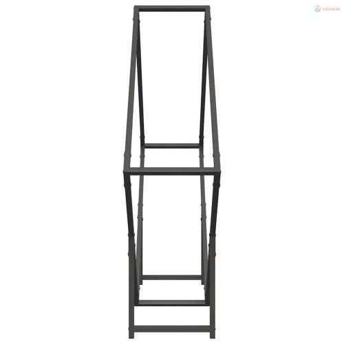 Fekete hidegen hengerelt acél tűzifatároló 100x25x100 cm