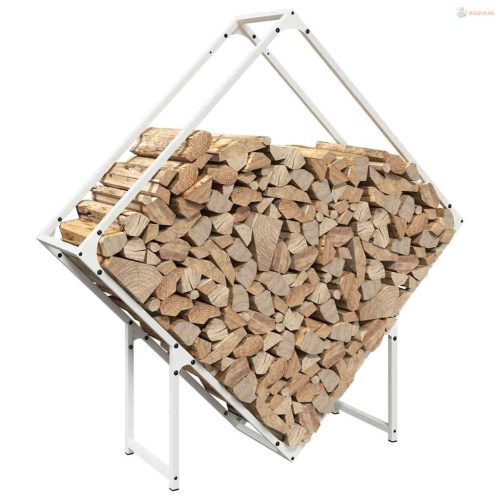 Fehér hidegen hengerelt acél tűzifatároló 100x25x100 cm