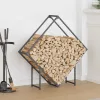 Antracitszürke hidegen hengerelt acél tűzifatároló 100x25x100cm