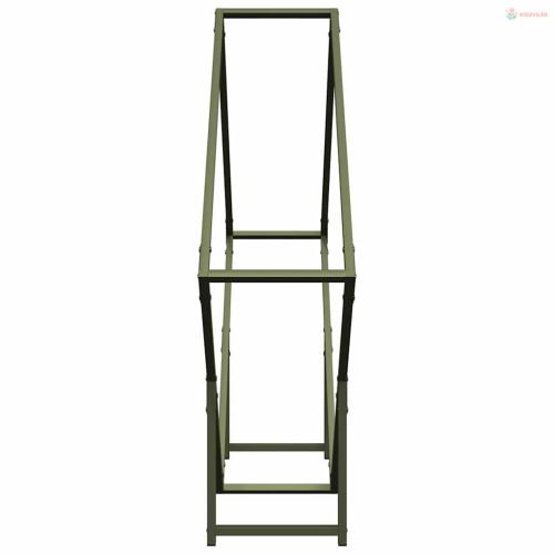 Olívazöld hidegen hengerelt acél tűzifatároló 100x25x100 cm