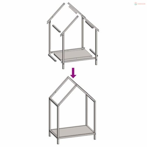 Fekete hidegen hengerelt acél tűzifatároló 40x25x60 cm