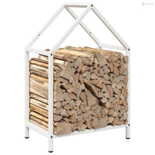 Fehér hidegen hengerelt acél tűzifatároló 40x25x60 cm