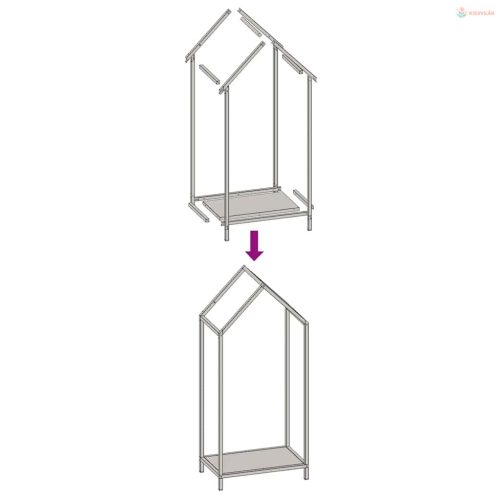 Antracitszürke hidegen hengerelt acél tűzifatároló 40x25x90 cm