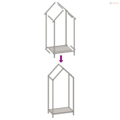 Olívazöld hidegen hengerelt acél tűzifatároló 40x25x90 cm