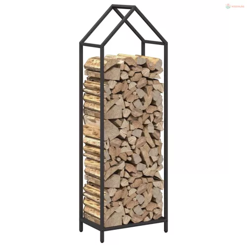Fekete hidegen hengerelt acél tűzifatároló 40x25x120 cm
