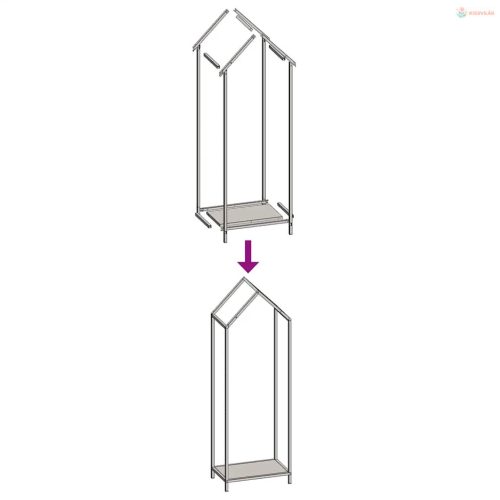 Fekete hidegen hengerelt acél tűzifatároló 40x25x120 cm