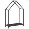 Fekete hidegen hengerelt acél tűzifatároló 60x25x90 cm