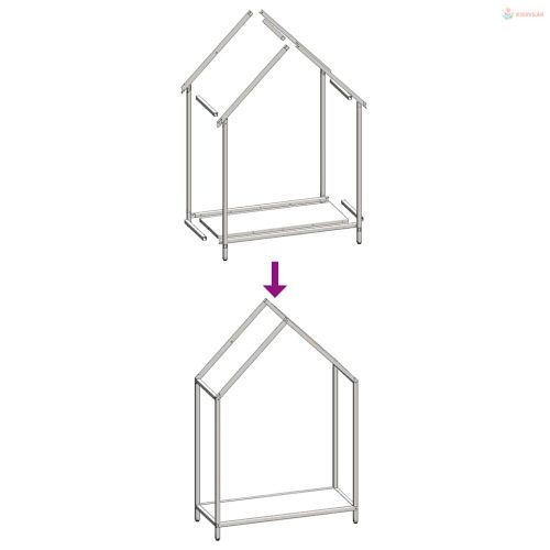 Fekete hidegen hengerelt acél tűzifatároló 60x25x90 cm