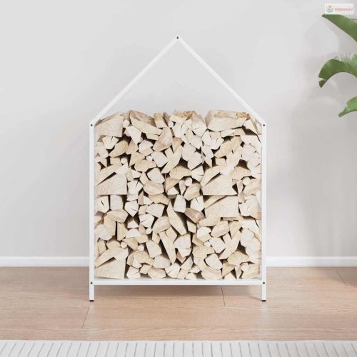 Fehér hidegen hengerelt acél tűzifatároló 60x25x90 cm