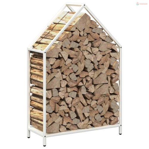 Fehér hidegen hengerelt acél tűzifatároló 60x25x90 cm