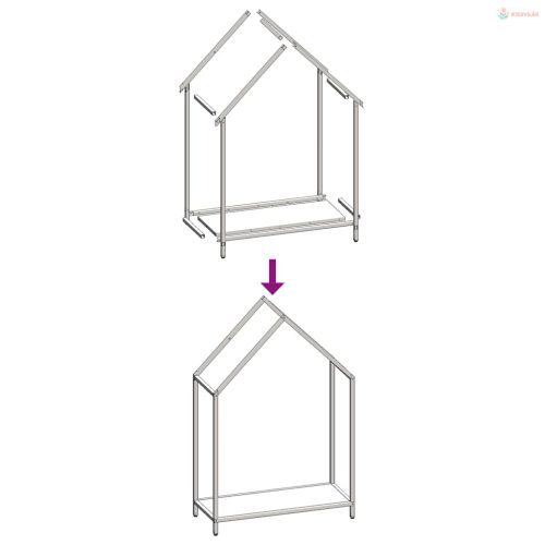 Fehér hidegen hengerelt acél tűzifatároló 60x25x90 cm