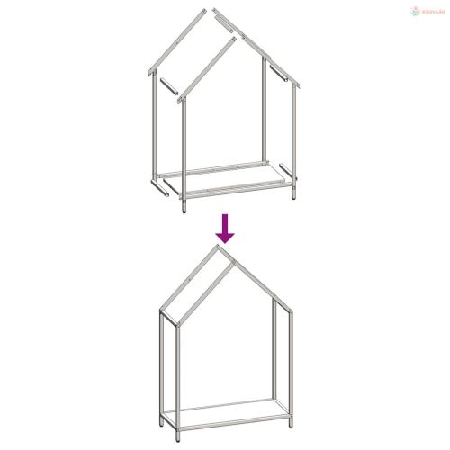 Antracitszürke hidegen hengerelt acél tűzifatároló 60x25x90 cm