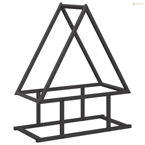 Fekete hidegen hengerelt acél tűzifatároló 50x25x60 cm