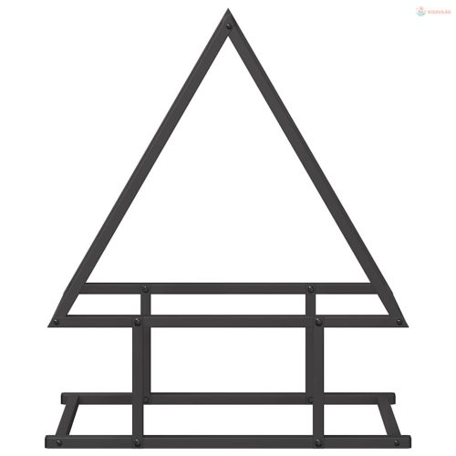 Fekete hidegen hengerelt acél tűzifatároló 50x25x60 cm