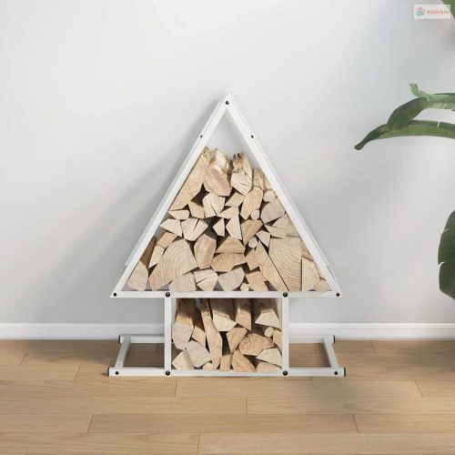 Fehér hidegen hengerelt acél tűzifatároló 50x25x60 cm