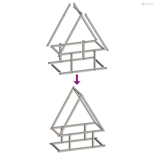 Fehér hidegen hengerelt acél tűzifatároló 50x25x60 cm