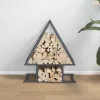 Antracitszürke hidegen hengerelt acél tűzifatároló 50x25x60 cm
