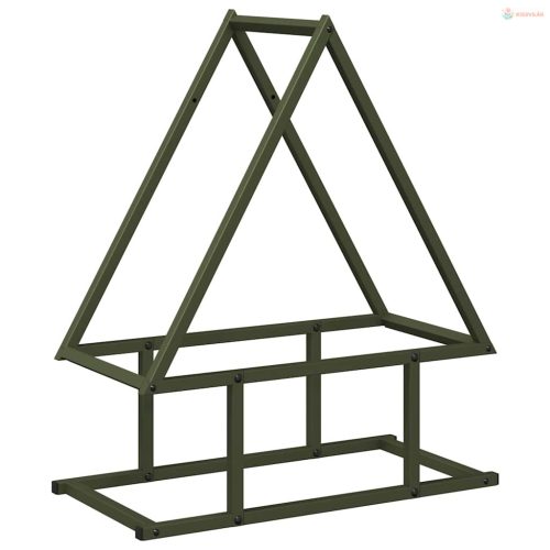 Olívazöld hidegen hengerelt acél tűzifatároló 50x25x60 cm