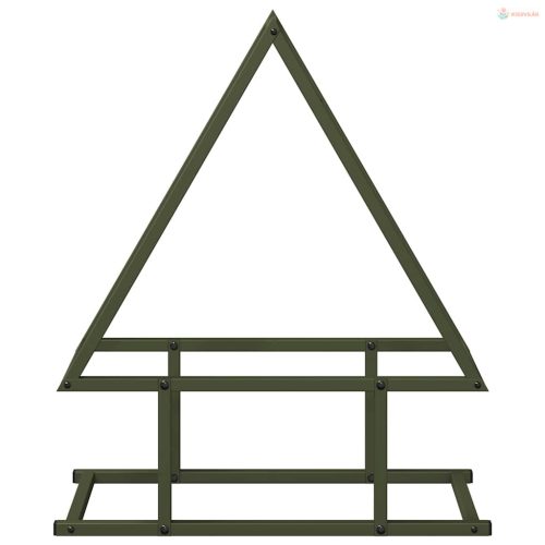 Olívazöld hidegen hengerelt acél tűzifatároló 50x25x60 cm