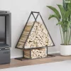 Fekete hidegen hengerelt acél tűzifatároló 80x25x90 cm