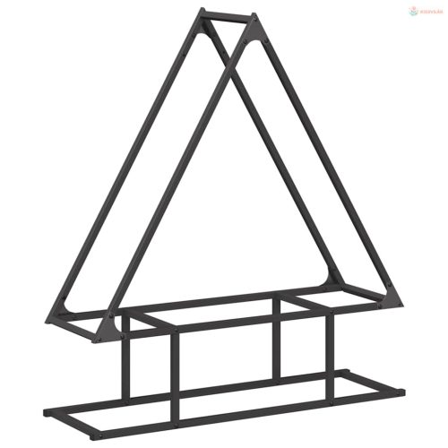 Fekete hidegen hengerelt acél tűzifatároló 80x25x90 cm