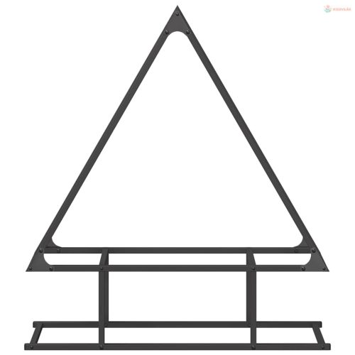 Fekete hidegen hengerelt acél tűzifatároló 80x25x90 cm